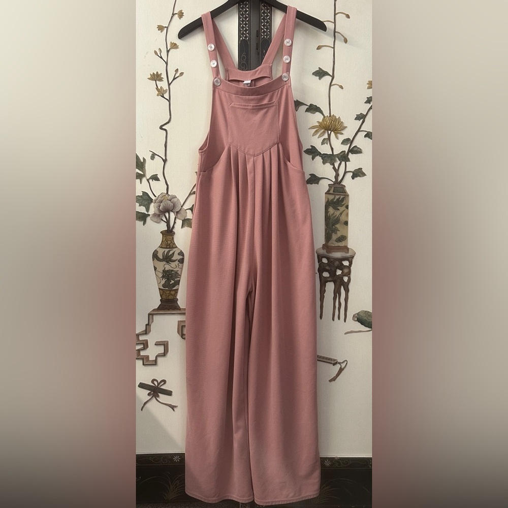 HALARA Blush Pink Jumpsuit with Button Accents